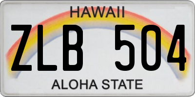 HI license plate ZLB504