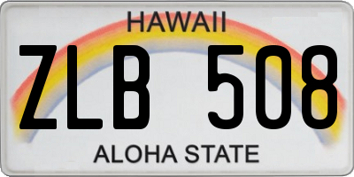 HI license plate ZLB508