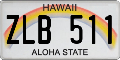 HI license plate ZLB511