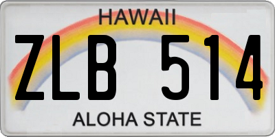 HI license plate ZLB514