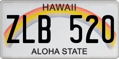 HI license plate ZLB520