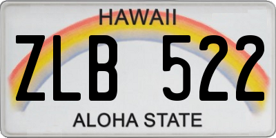 HI license plate ZLB522