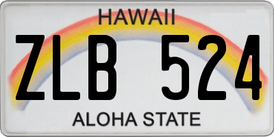 HI license plate ZLB524