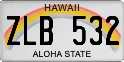 HI license plate ZLB532