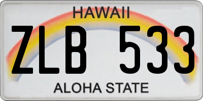 HI license plate ZLB533