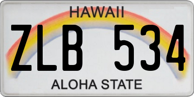HI license plate ZLB534