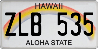 HI license plate ZLB535