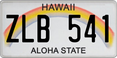 HI license plate ZLB541