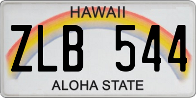 HI license plate ZLB544