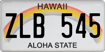 HI license plate ZLB545