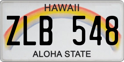HI license plate ZLB548