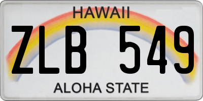 HI license plate ZLB549