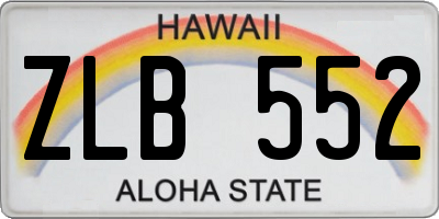 HI license plate ZLB552
