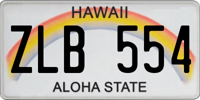 HI license plate ZLB554