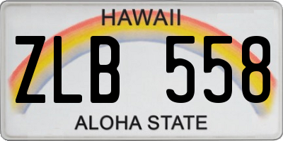 HI license plate ZLB558