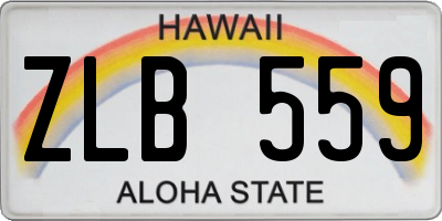 HI license plate ZLB559
