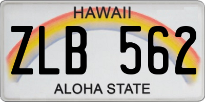 HI license plate ZLB562