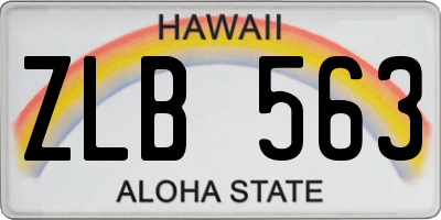 HI license plate ZLB563