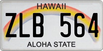 HI license plate ZLB564