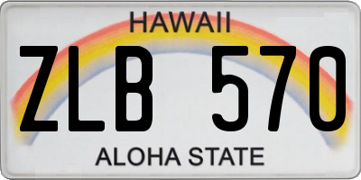 HI license plate ZLB570