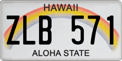 HI license plate ZLB571