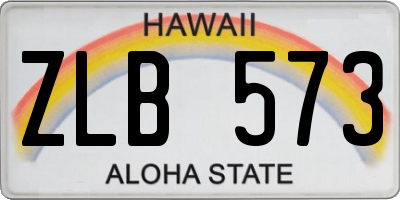 HI license plate ZLB573