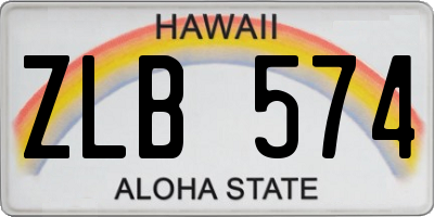 HI license plate ZLB574