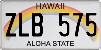 HI license plate ZLB575