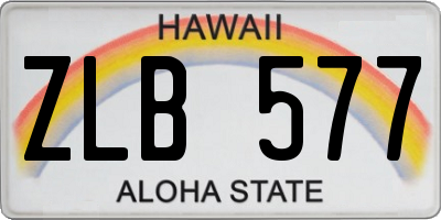 HI license plate ZLB577