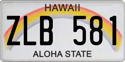 HI license plate ZLB581