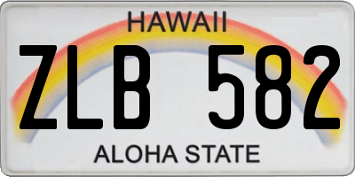 HI license plate ZLB582