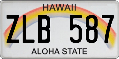 HI license plate ZLB587