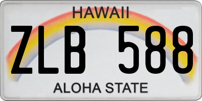 HI license plate ZLB588