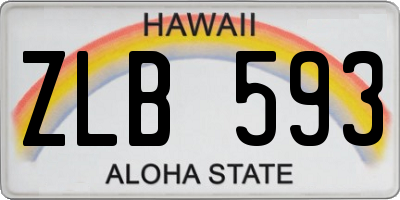 HI license plate ZLB593