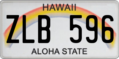 HI license plate ZLB596