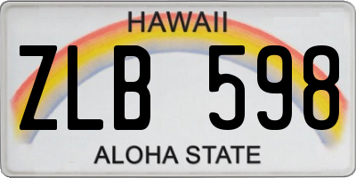 HI license plate ZLB598