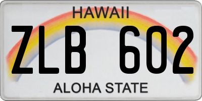 HI license plate ZLB602