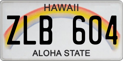 HI license plate ZLB604