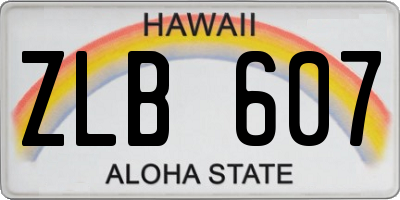 HI license plate ZLB607