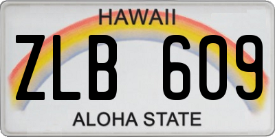 HI license plate ZLB609