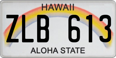 HI license plate ZLB613