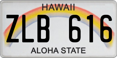 HI license plate ZLB616