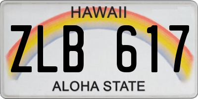 HI license plate ZLB617