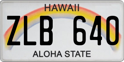 HI license plate ZLB640