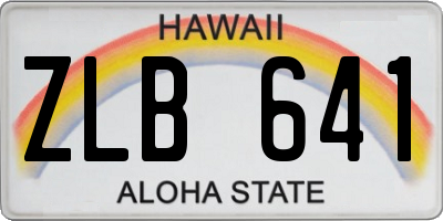 HI license plate ZLB641