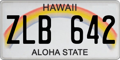 HI license plate ZLB642