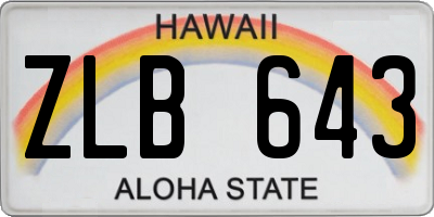 HI license plate ZLB643