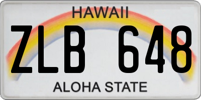 HI license plate ZLB648