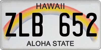 HI license plate ZLB652