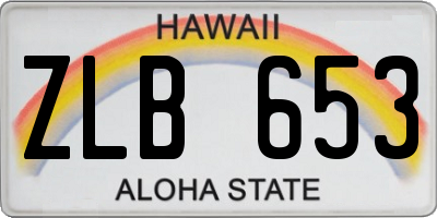HI license plate ZLB653